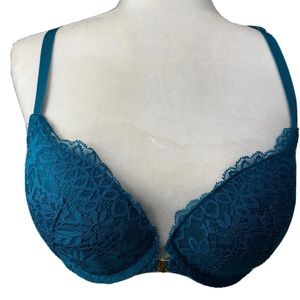 Auden . NWT push-up Demi Coverage Racer al Bra Size 34D . Green Adjust Front